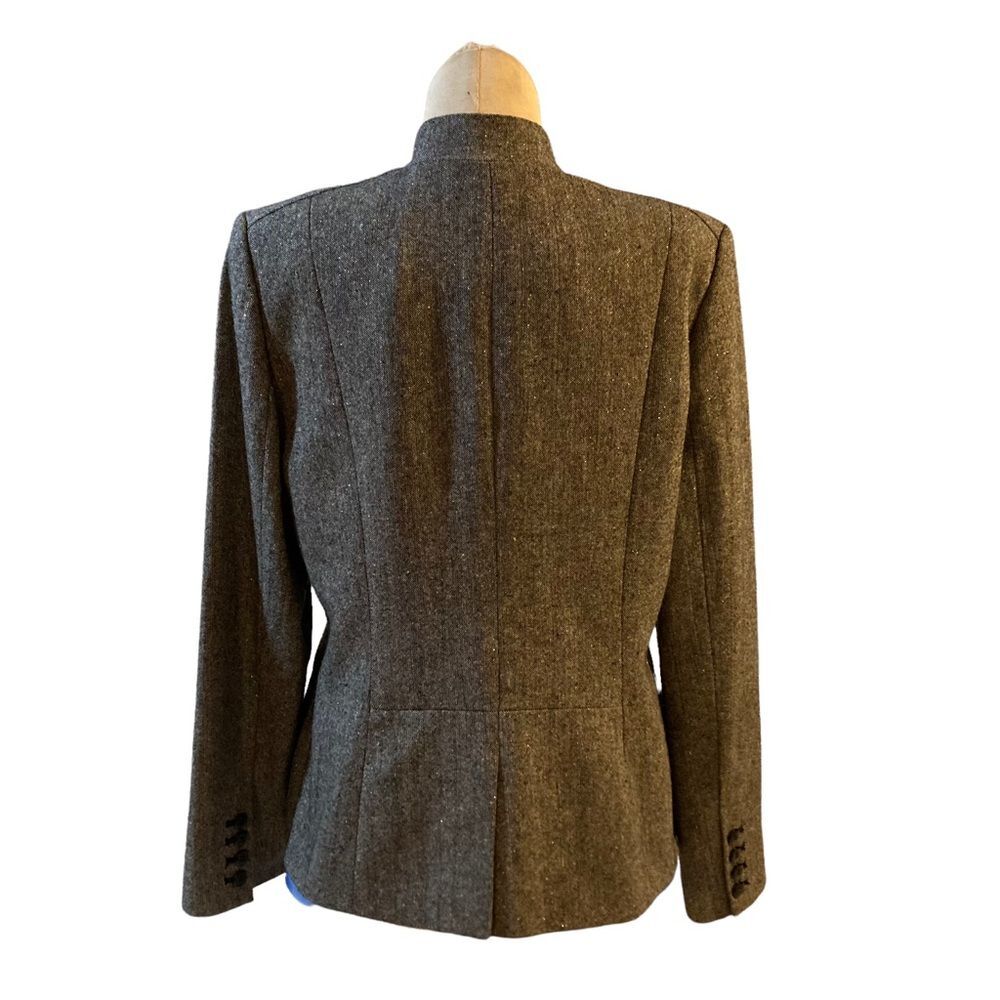 Style & Co blazer coat tweed wool blend metallic threads lined women’s size 12 - Picture 2 of 14